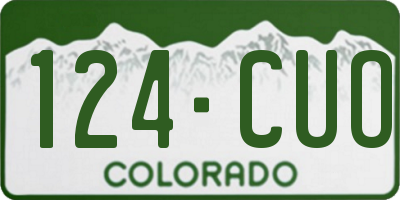 CO license plate 124CUO