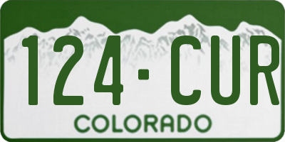 CO license plate 124CUR