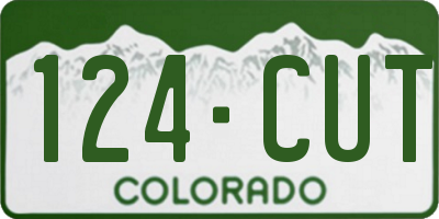 CO license plate 124CUT