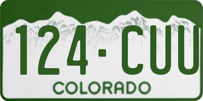 CO license plate 124CUU