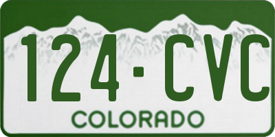 CO license plate 124CVC