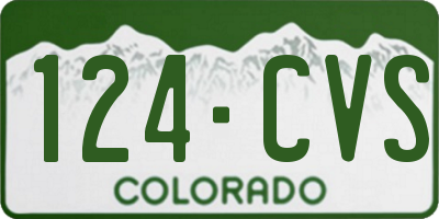 CO license plate 124CVS