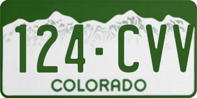 CO license plate 124CVV