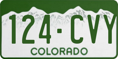 CO license plate 124CVY