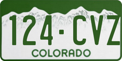 CO license plate 124CVZ