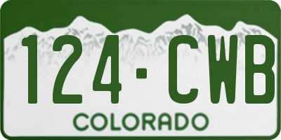 CO license plate 124CWB