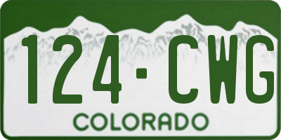 CO license plate 124CWG