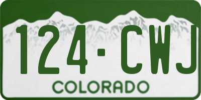 CO license plate 124CWJ