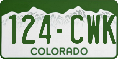 CO license plate 124CWK