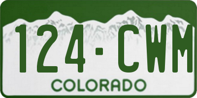 CO license plate 124CWM