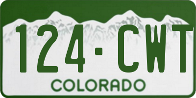 CO license plate 124CWT