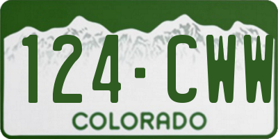 CO license plate 124CWW