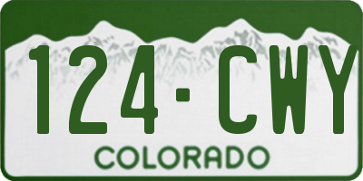 CO license plate 124CWY