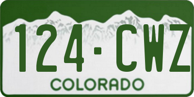 CO license plate 124CWZ