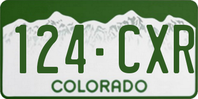 CO license plate 124CXR