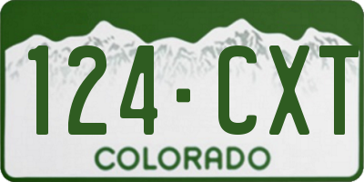 CO license plate 124CXT