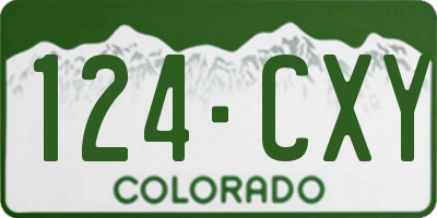 CO license plate 124CXY