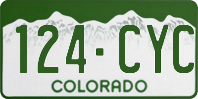 CO license plate 124CYC