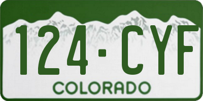 CO license plate 124CYF