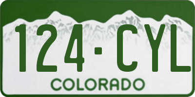 CO license plate 124CYL