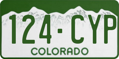 CO license plate 124CYP