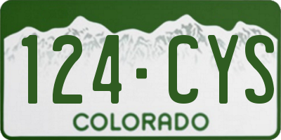 CO license plate 124CYS