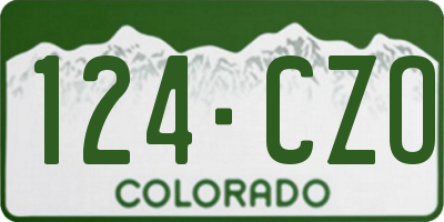 CO license plate 124CZO