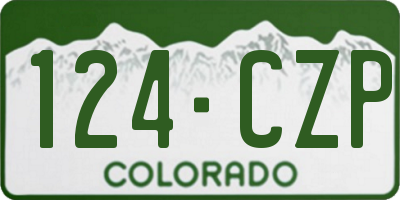 CO license plate 124CZP