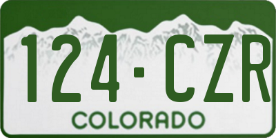 CO license plate 124CZR