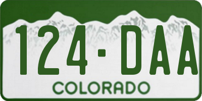 CO license plate 124DAA