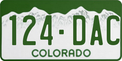 CO license plate 124DAC