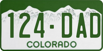 CO license plate 124DAD