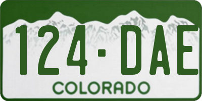 CO license plate 124DAE