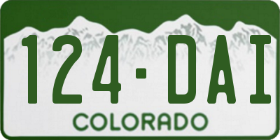 CO license plate 124DAI