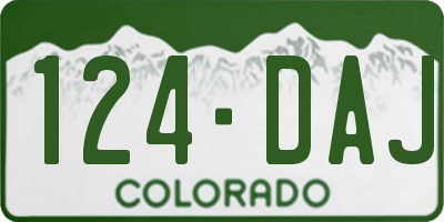 CO license plate 124DAJ