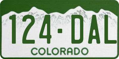 CO license plate 124DAL