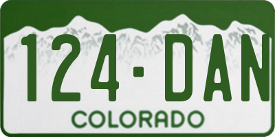 CO license plate 124DAN