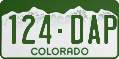 CO license plate 124DAP