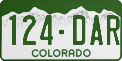 CO license plate 124DAR