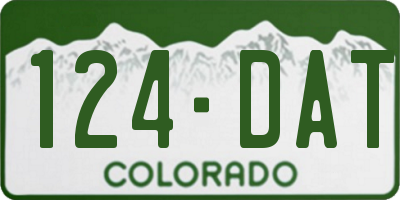 CO license plate 124DAT