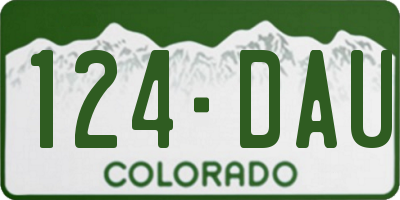 CO license plate 124DAU