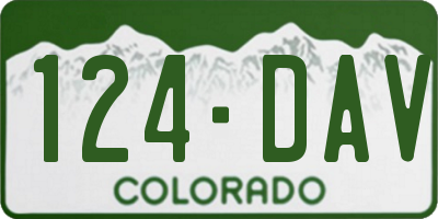 CO license plate 124DAV