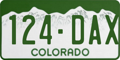 CO license plate 124DAX