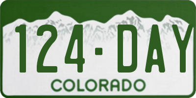 CO license plate 124DAY