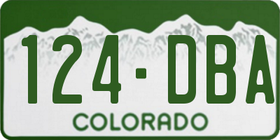 CO license plate 124DBA