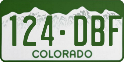CO license plate 124DBF