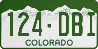 CO license plate 124DBI