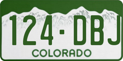 CO license plate 124DBJ