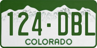 CO license plate 124DBL