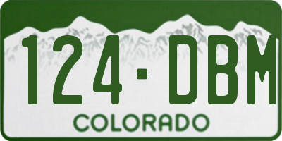 CO license plate 124DBM